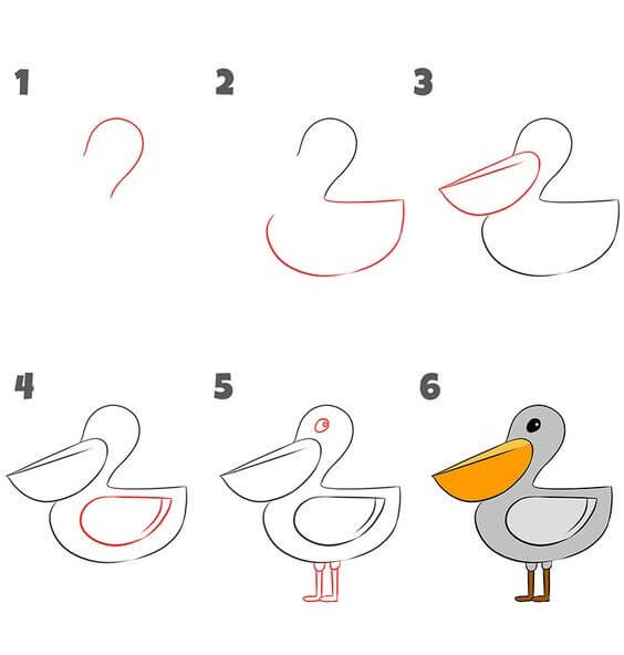 How to draw pelican idea (1)