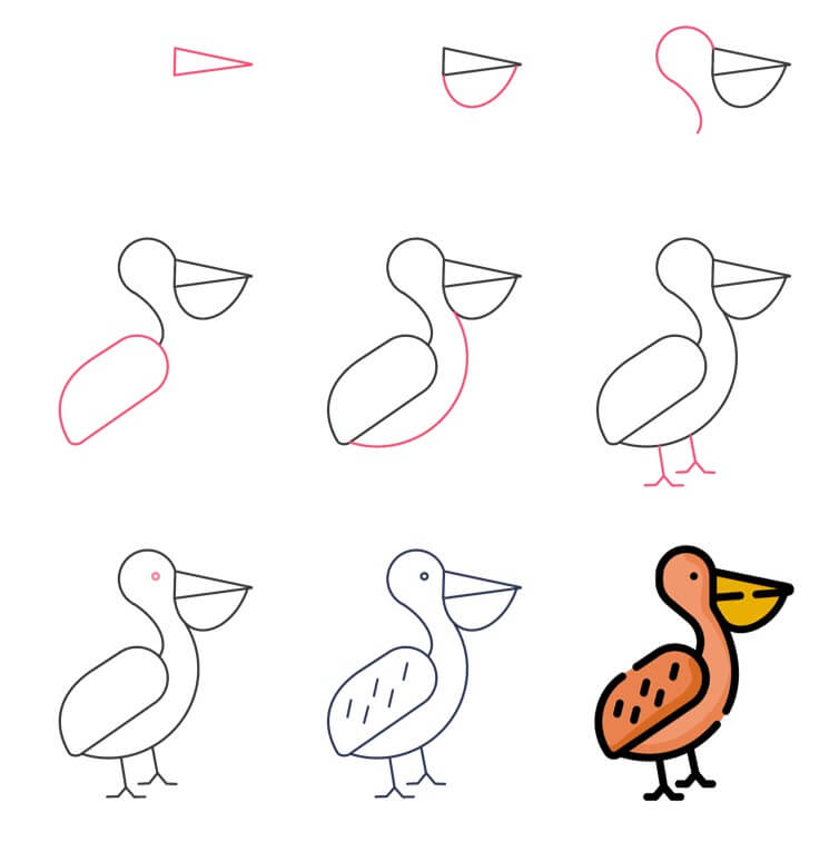 How to draw pelican idea (9)