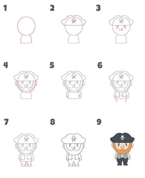 How to draw Pirate idea (1)