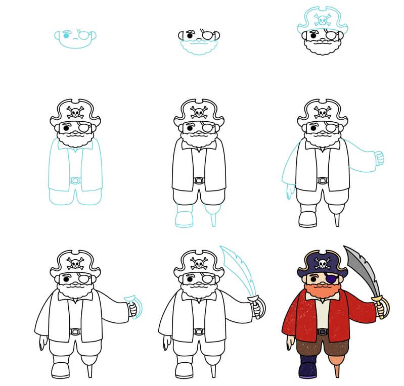 How to draw Pirate idea (16)