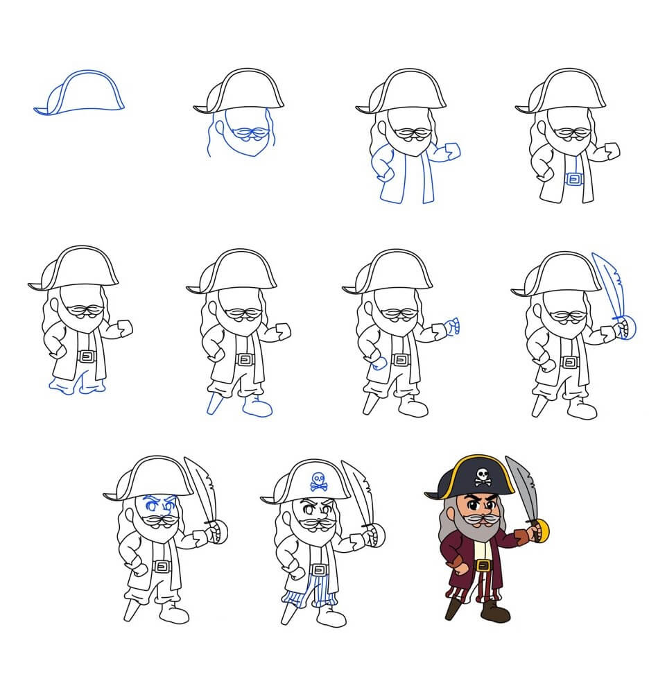 How to draw Pirate idea (18)