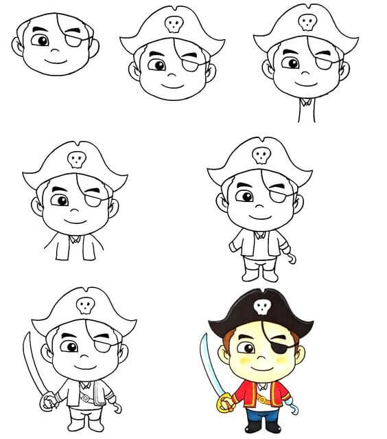 How to draw Pirate idea (7)