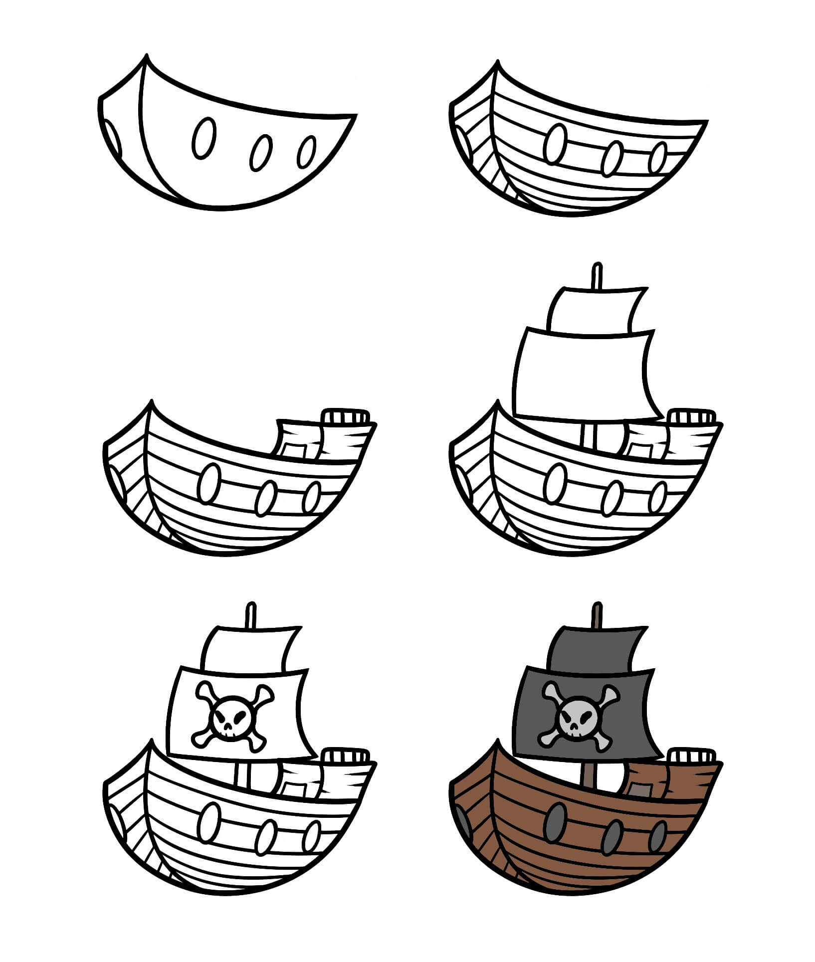 How to draw Pirate ship idea (1)