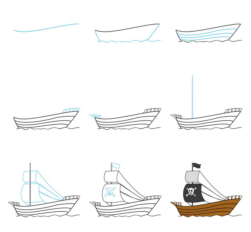 Pirate ship Drawing Ideas