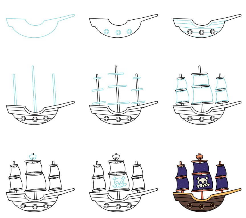 Pirate ship idea (13) Drawing Ideas