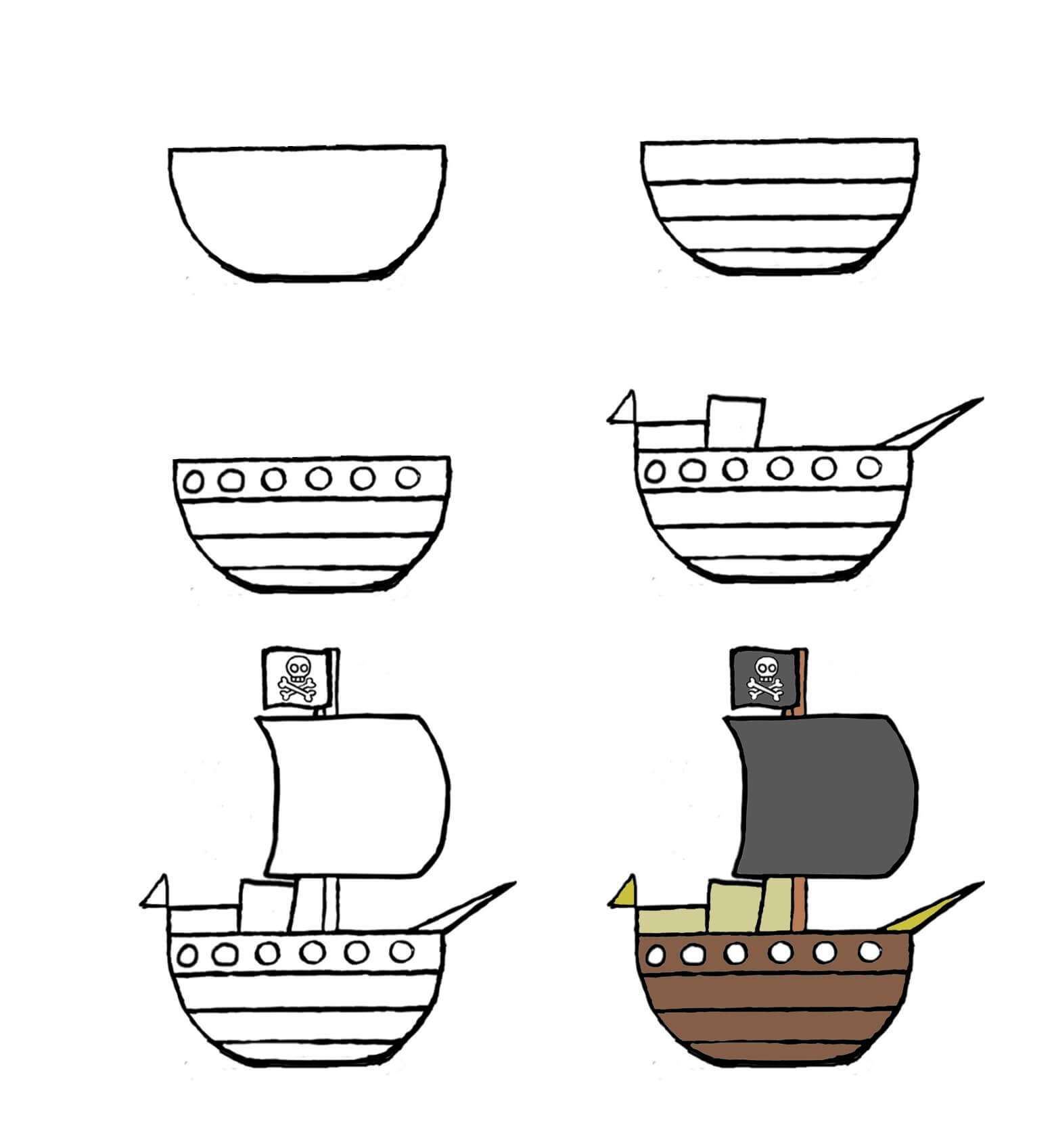 How to draw Pirate ship idea (18)