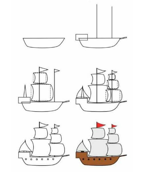 How to draw Pirate ship idea (7)