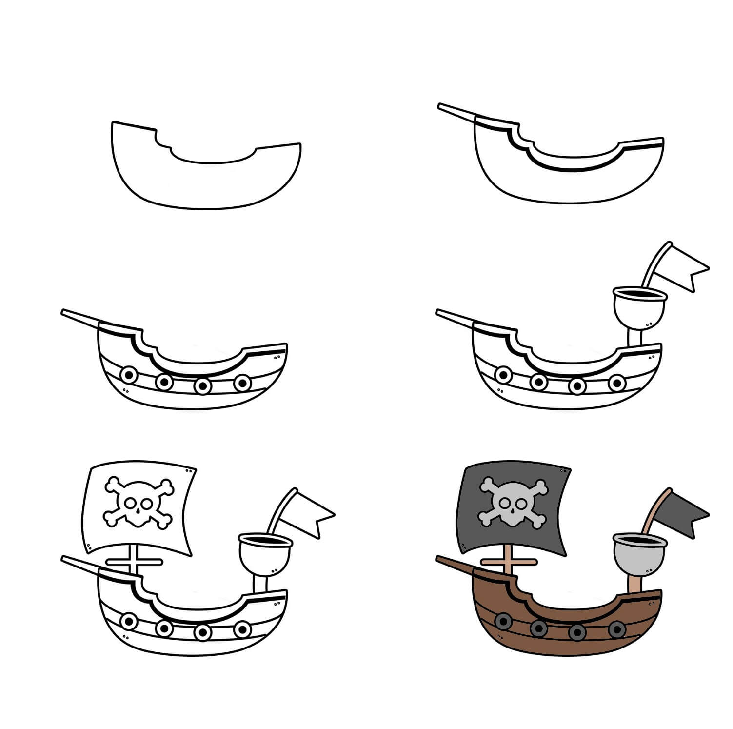 How to draw Pirate ship idea (8)