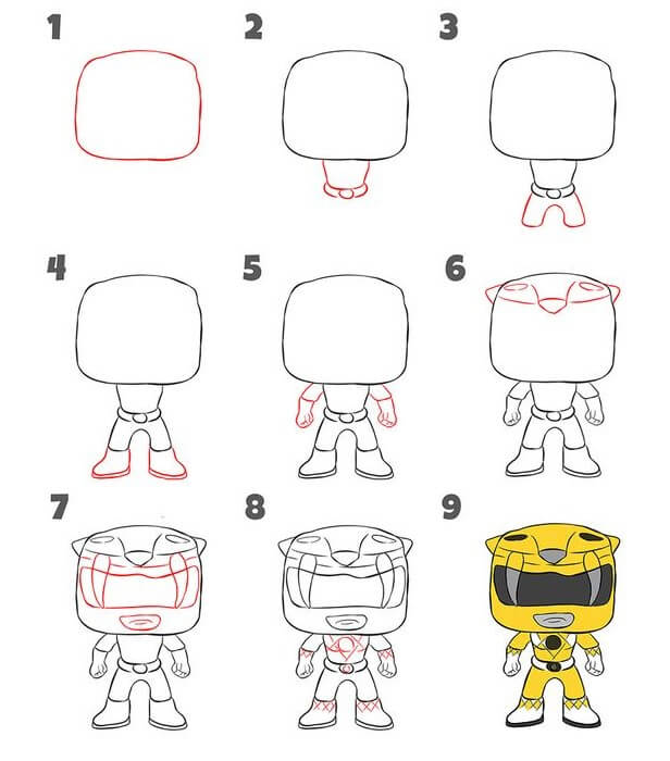 How to draw Power ranger idea (1)