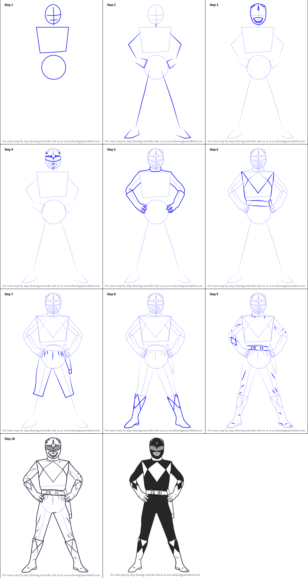 How to draw Power ranger idea (10)