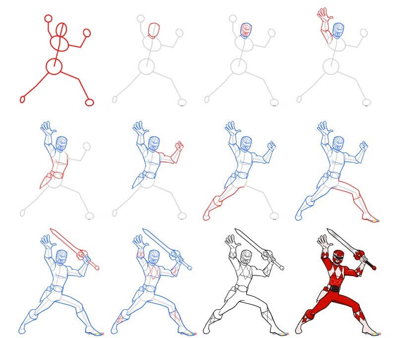 How to draw Power ranger idea (3)