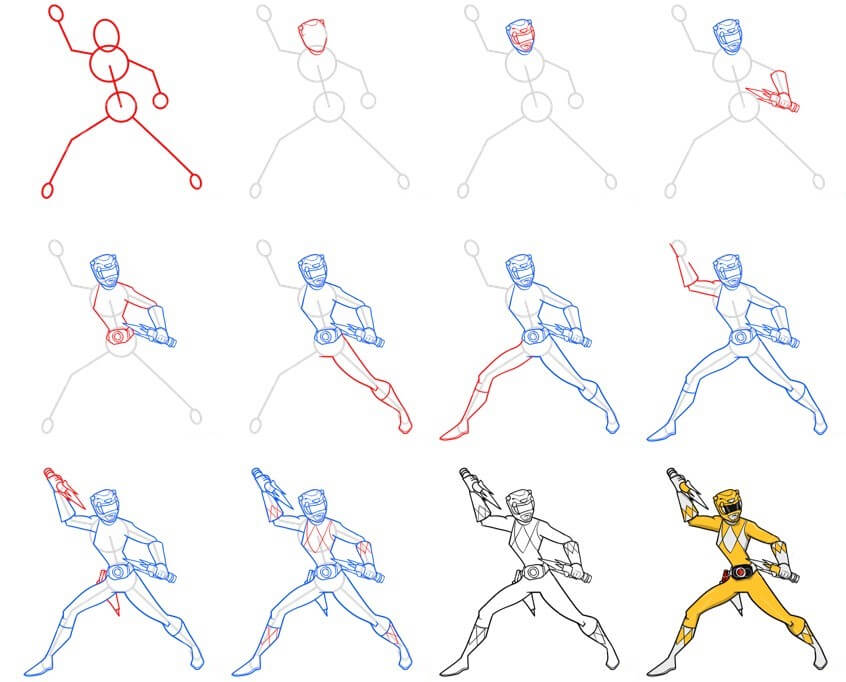 How to draw Power ranger idea (5)