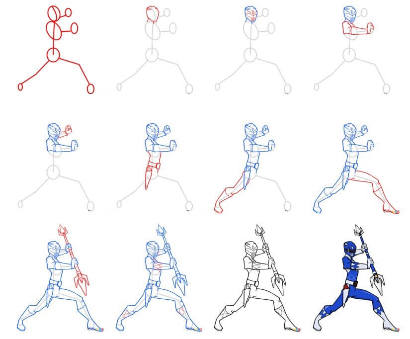 How to draw Power ranger idea (7)