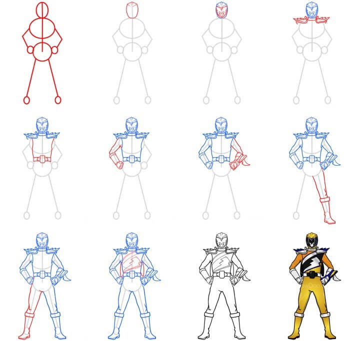 How to draw Power ranger idea (8)