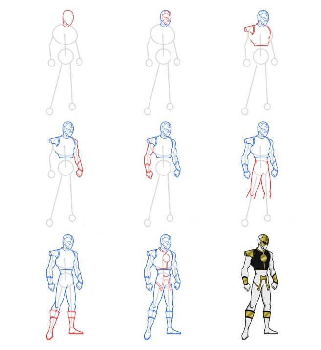 How to draw Power ranger idea (9)