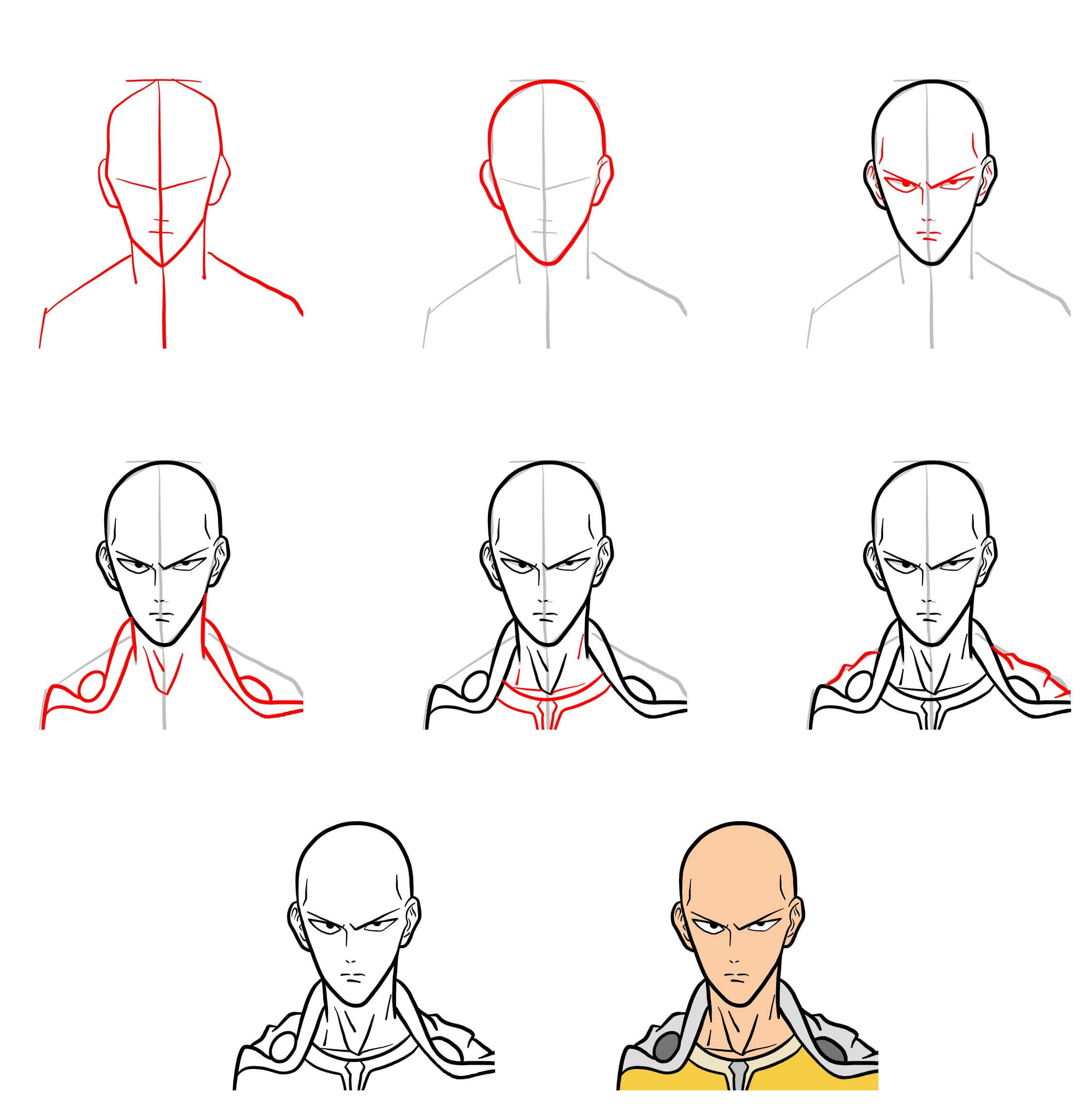 How to draw Saitama idea (1)