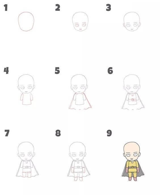 How to draw Saitama idea (12)