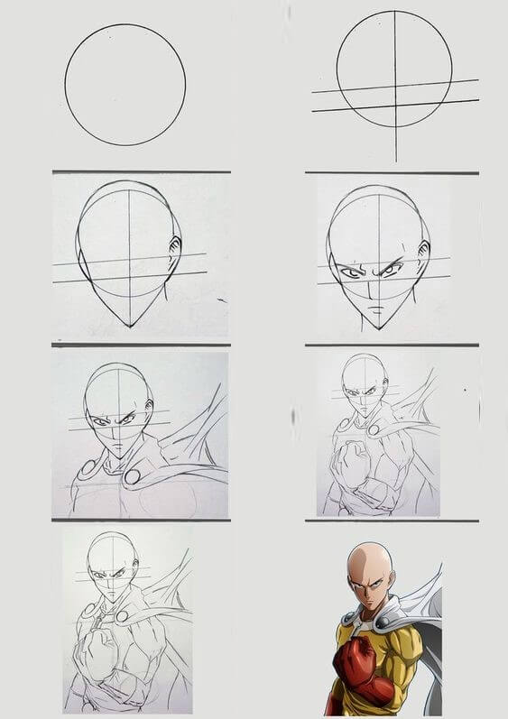 How to draw Saitama idea (14)