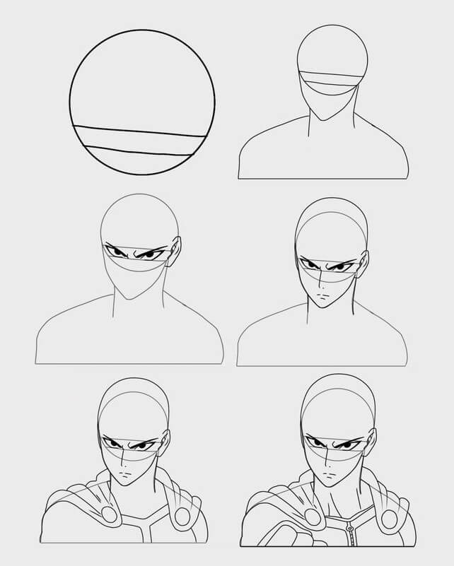 How to draw Saitama idea (8)