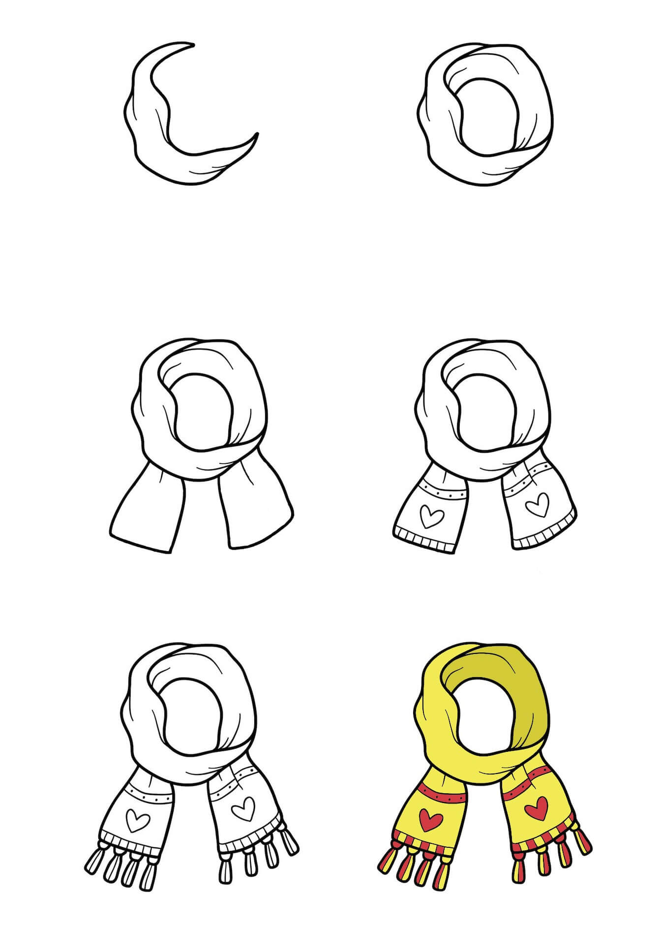 How to draw Scarf idea (1)