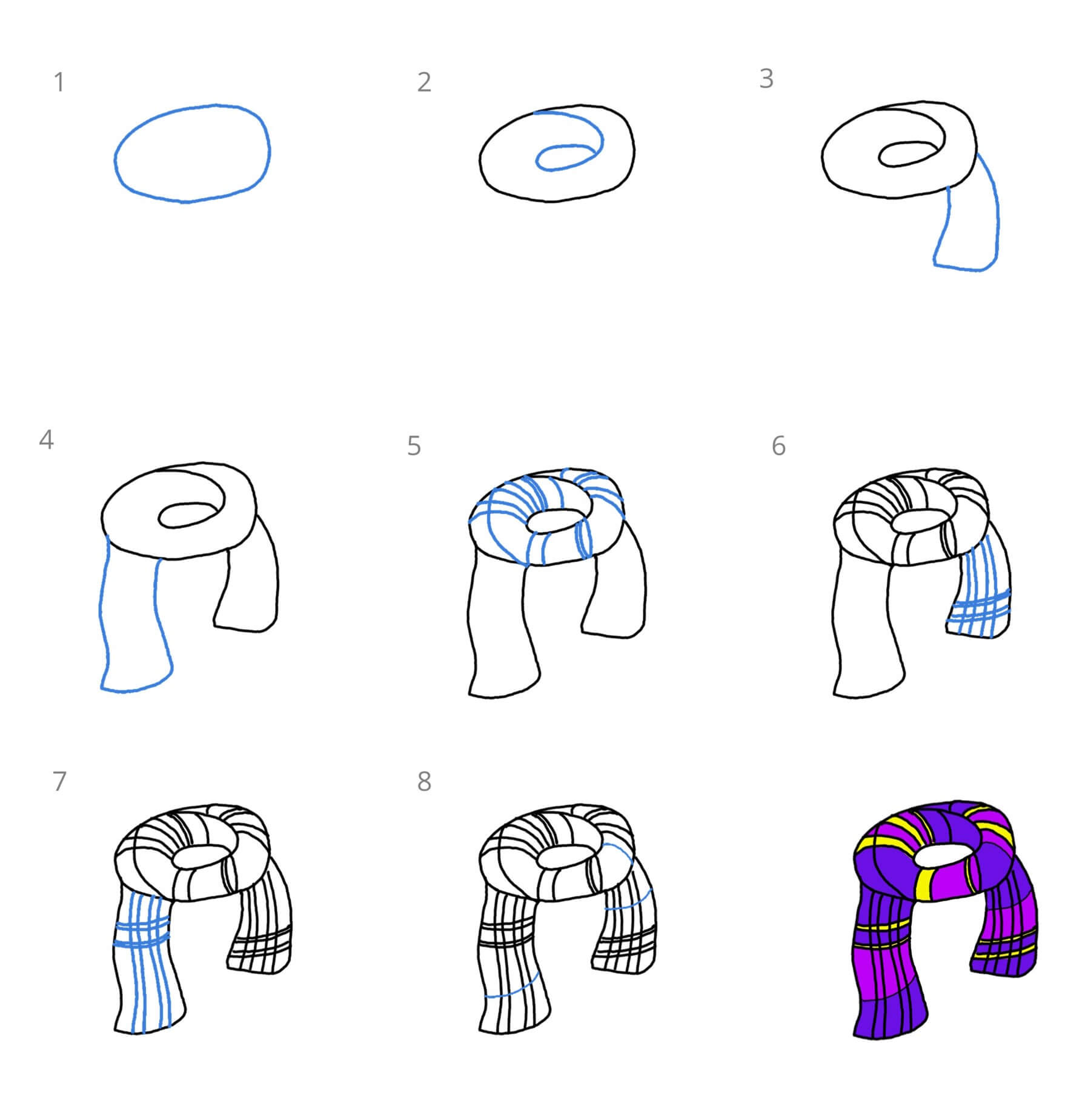 Scarf Drawing Ideas