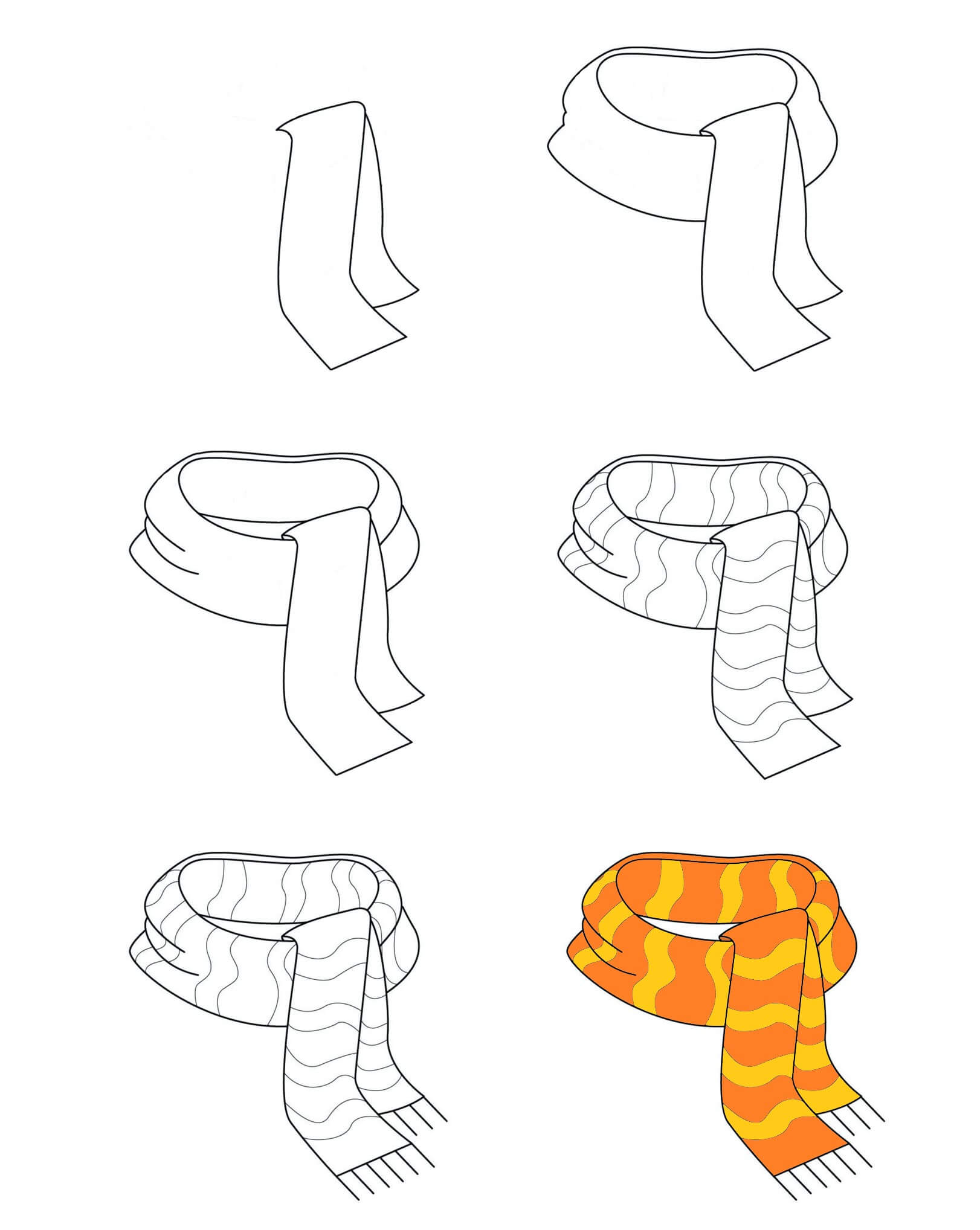 How to draw Scarf idea (5)