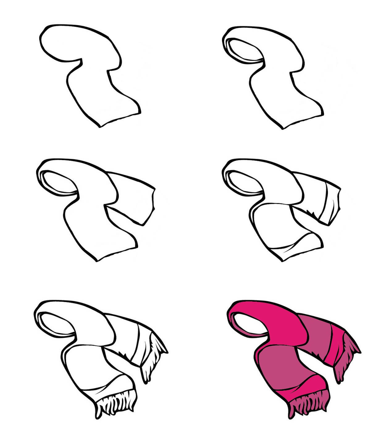 How to draw Scarf idea (6)