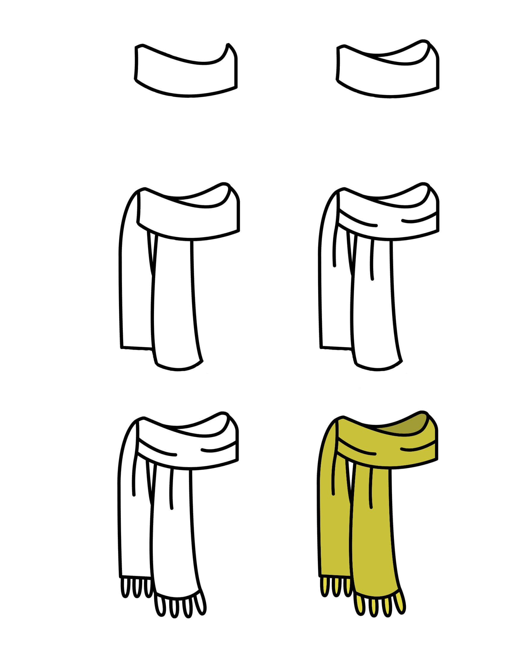 How to draw Scarf idea (9)