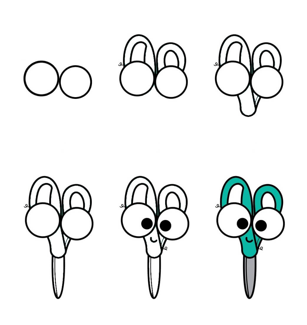 How to draw Scissors cartoon (2)