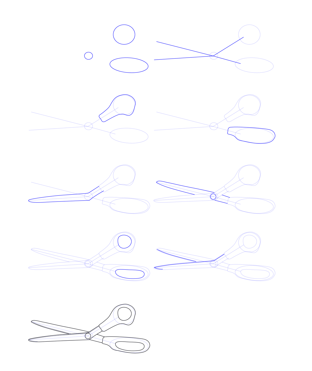 How to draw Scissors simple (1)