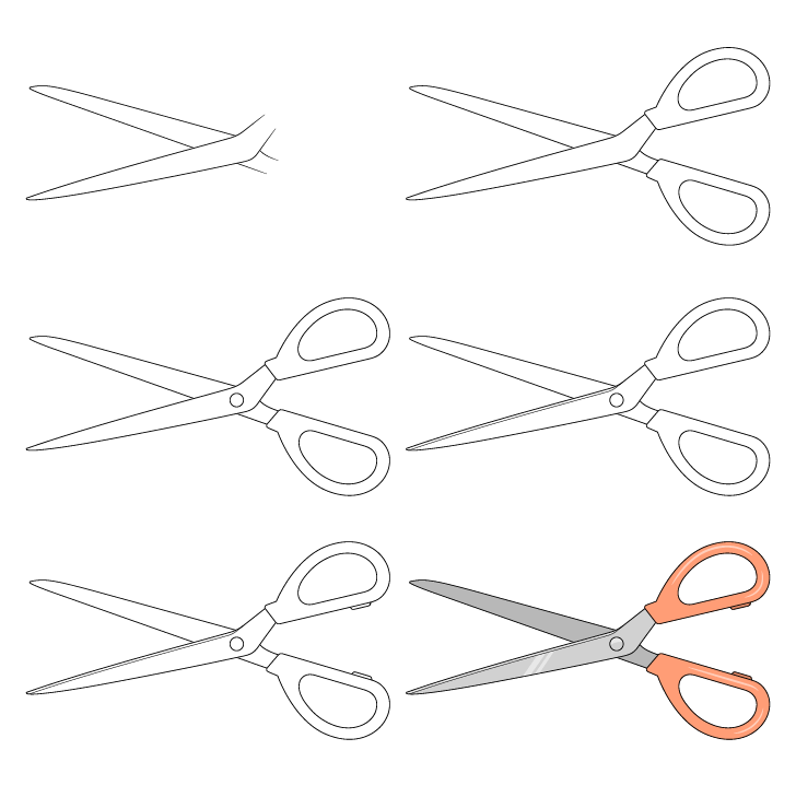 How to draw Scissors simple (3)