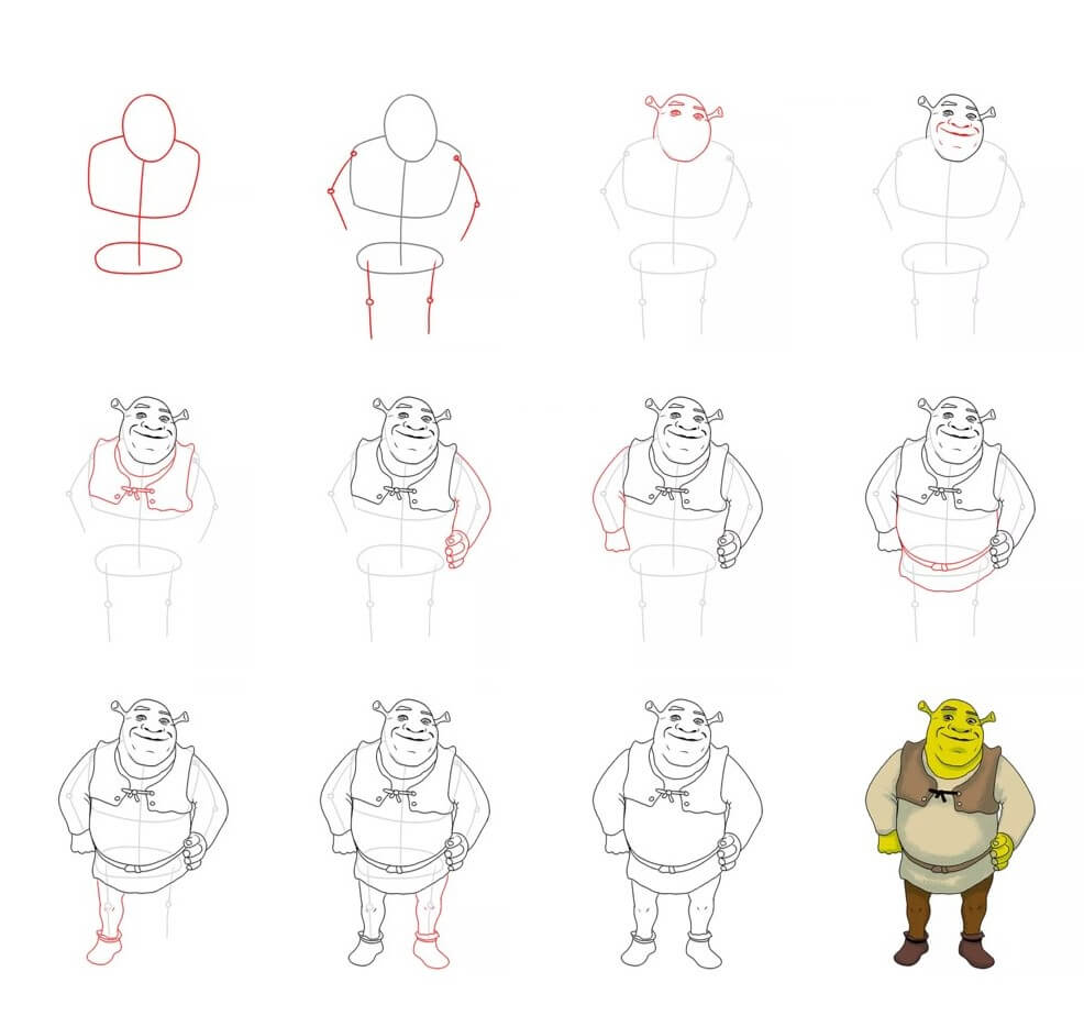 How to draw Shrek idea (8)