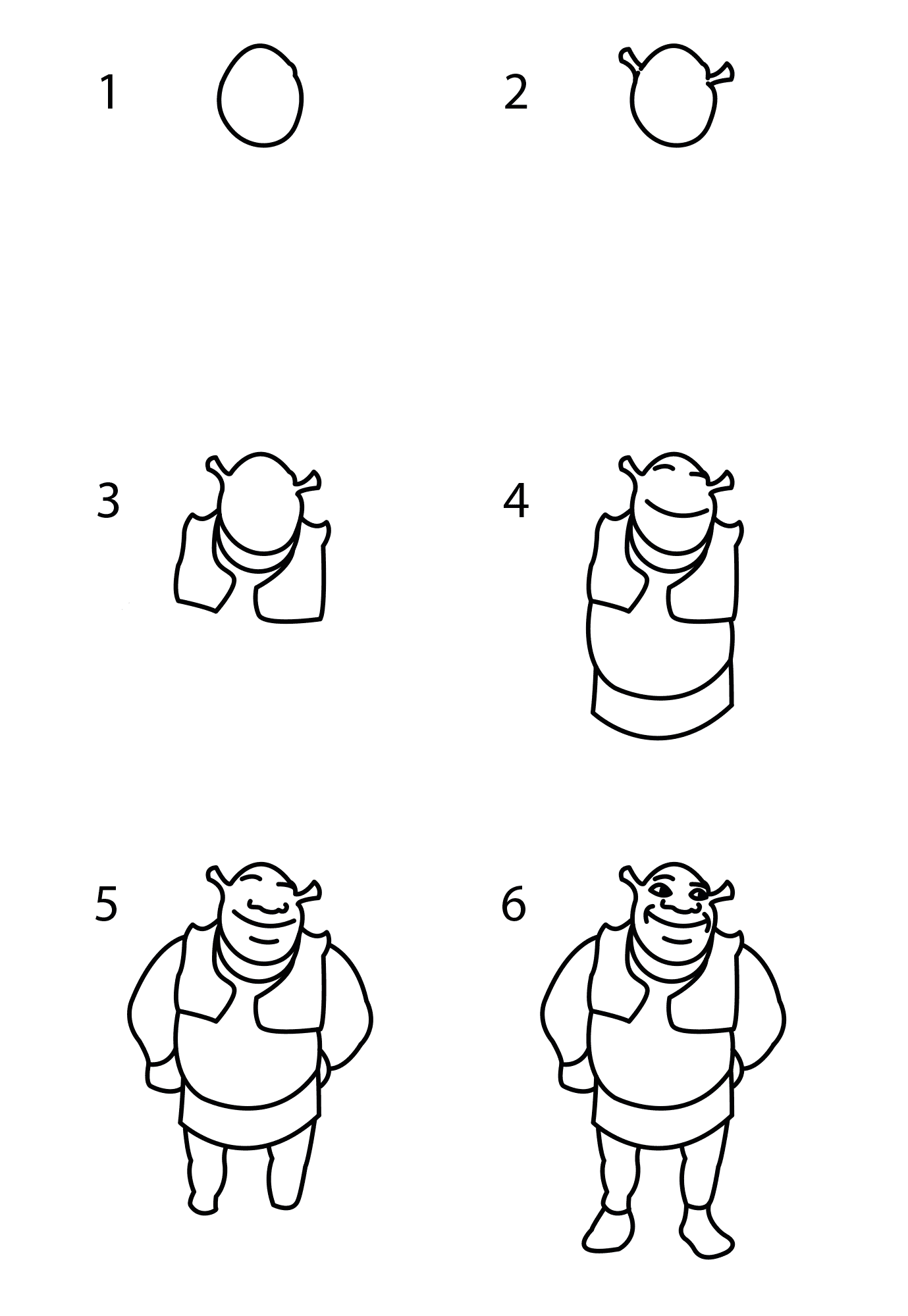 How to draw Shrek simple (1)