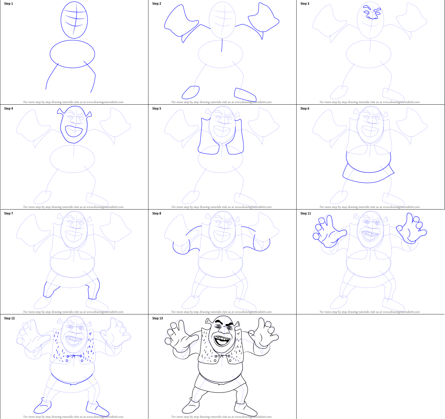 How to draw Shrek simple (2)