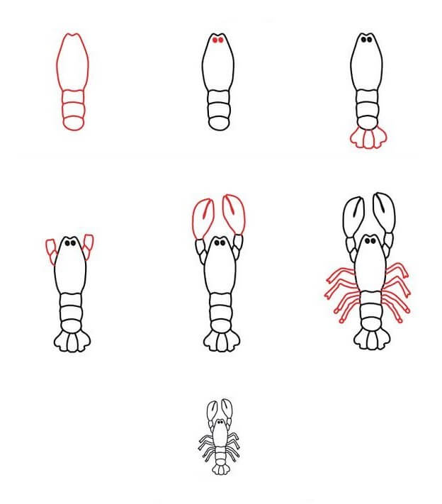 Simple Lobster Drawing Ideas