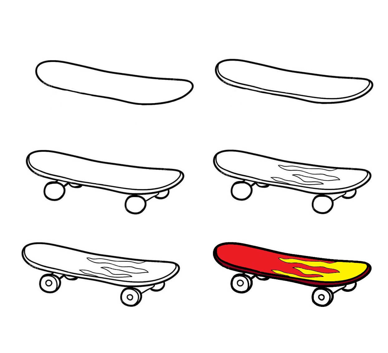 How to draw Skateboard idea (12)