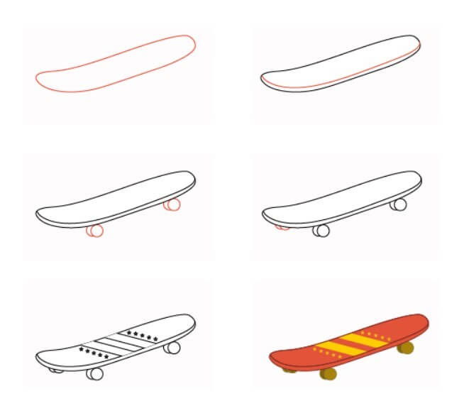 How to draw Skateboard idea (13)