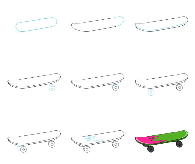 How to draw Skateboard idea (14)