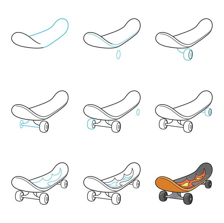 How to draw Skateboard idea (15)