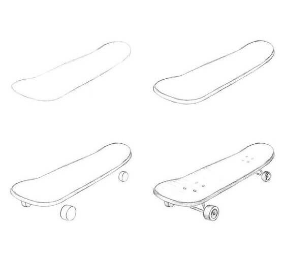 How to draw Skateboard idea (3)