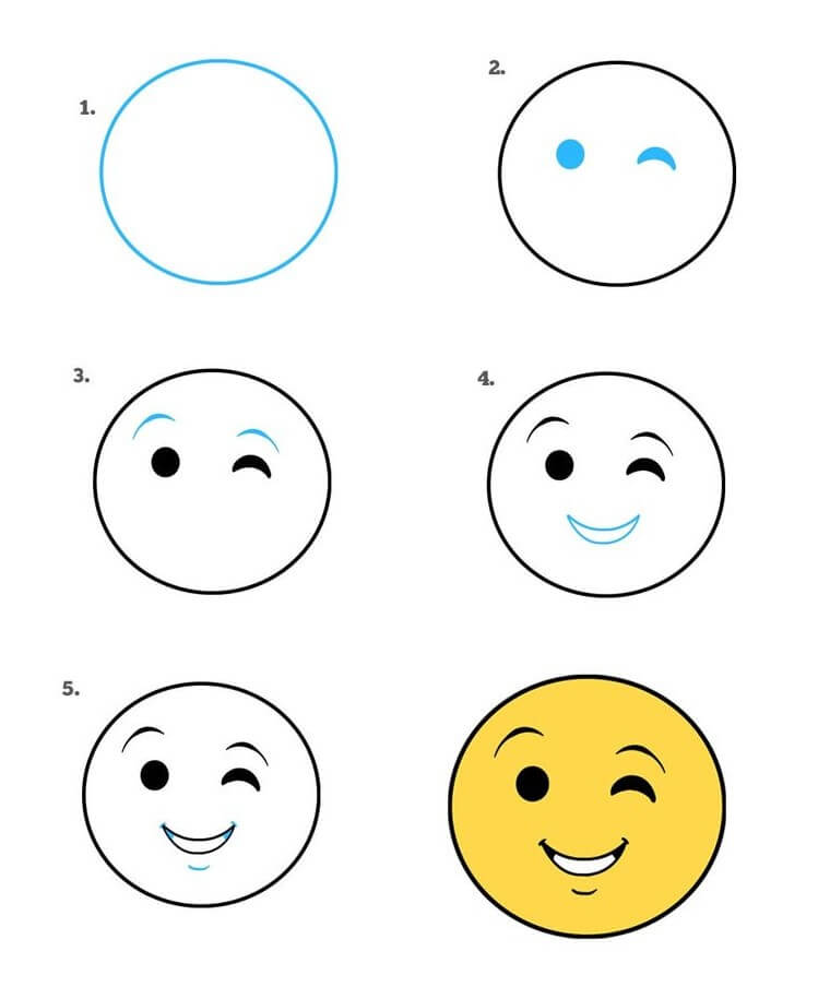 How to draw Smiling emoji (2)