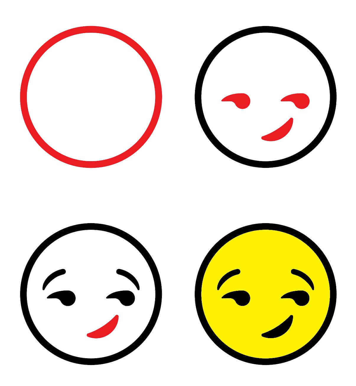 How to draw Smirking emoji