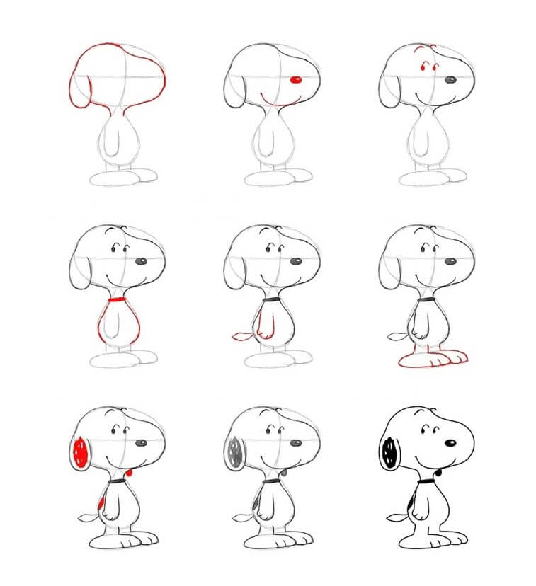 How to draw Snoopy idea (16)