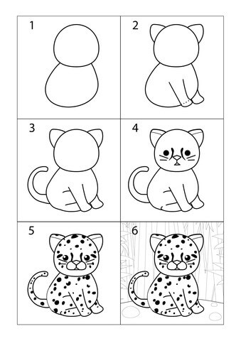 How to draw Snow Leopard idea (4)