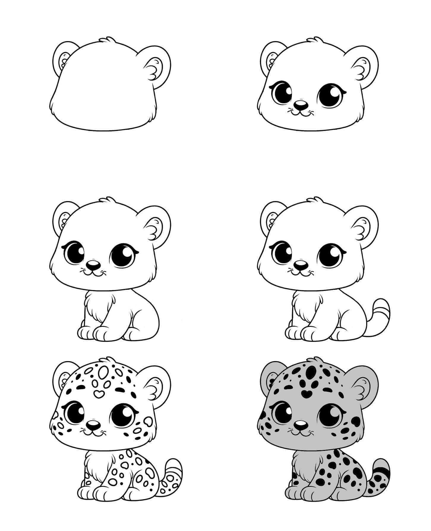 How to draw Snow Leopard idea (5)