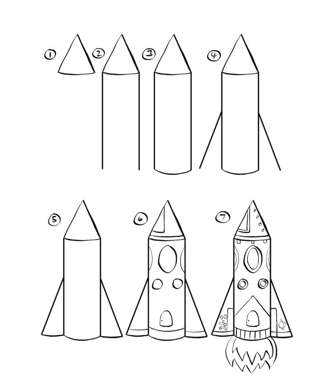 How to draw Spaceship idea (26)