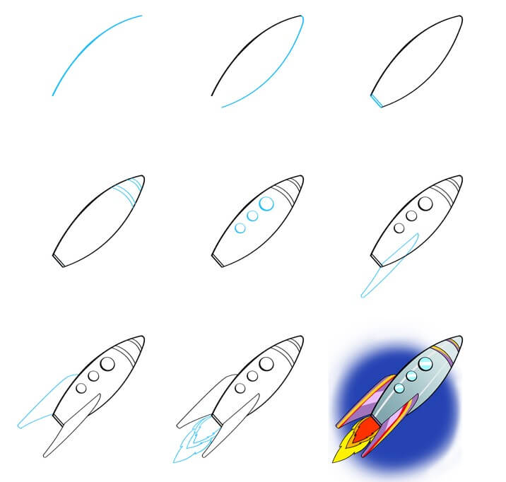 How to draw Spaceship idea (36)