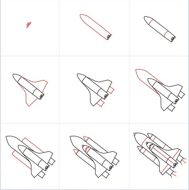 How to draw Spaceship idea (4)