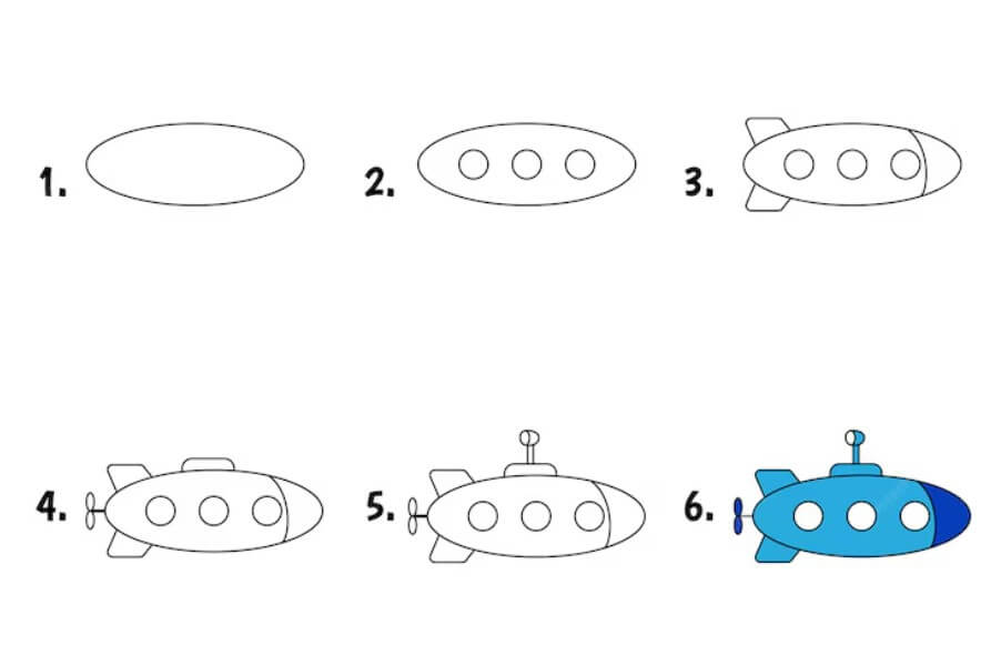 How to draw Submarine idea (11)