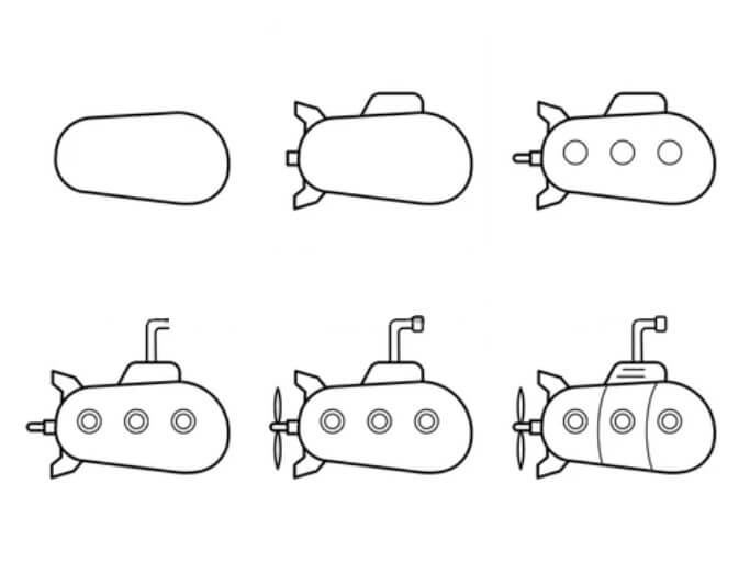 How to draw Submarine idea (13)